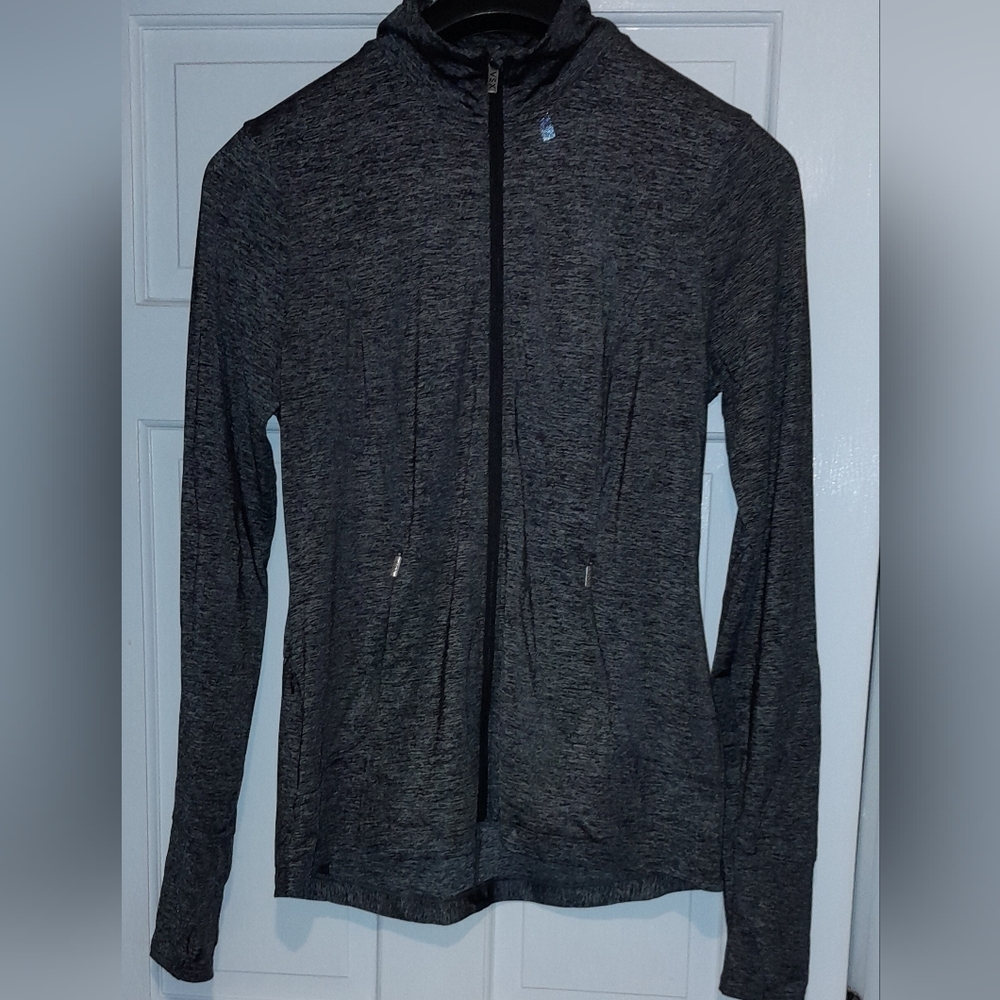 VSX Knockout Gym Jogger Jacket Top Thumbholes Sz Large Victoria's Secret Zip Up